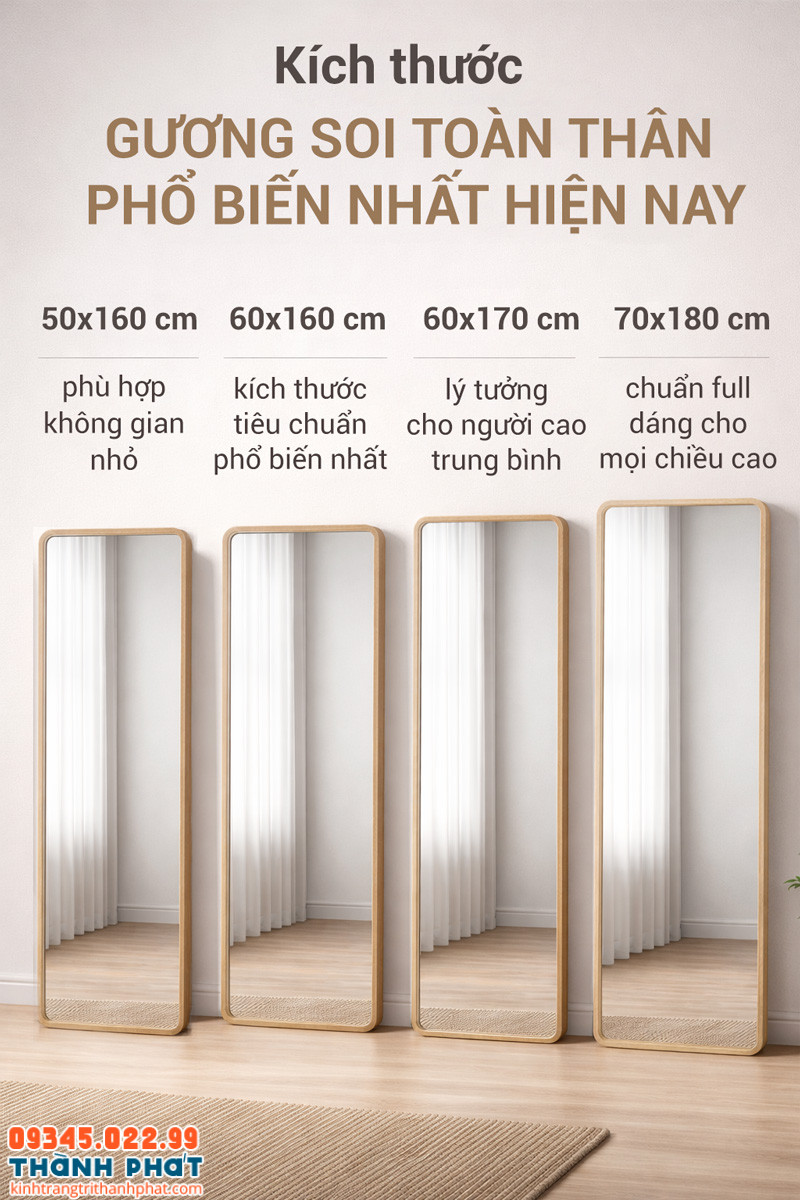 Kích Thước Chuẩn Gương Soi Toàn Thân