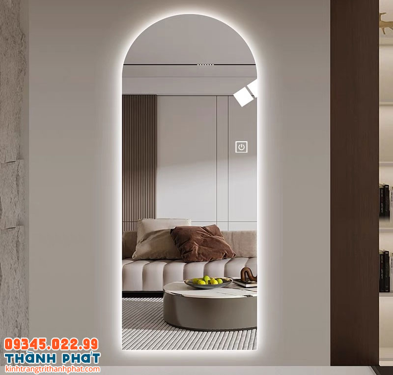 Gương dán tường kết hợp đèn LED