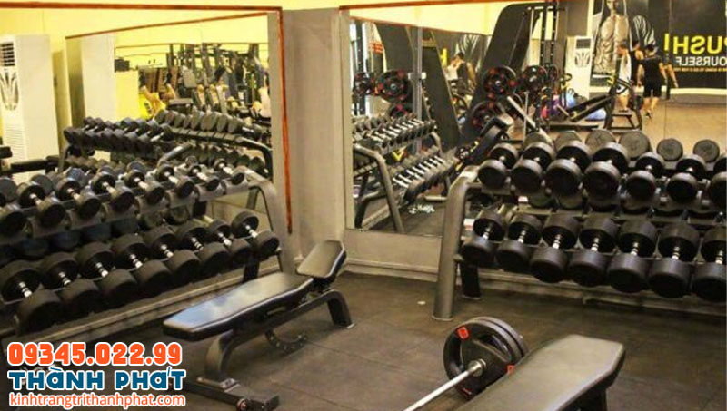 Mẫu gương dán tường phòng gym và yoga đẹp.
