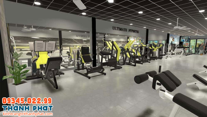 Mẫu gương dán tường phòng gym và yoga đẹp. 