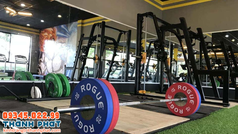 Mẫu gương dán tường phòng gym và yoga đẹp. 