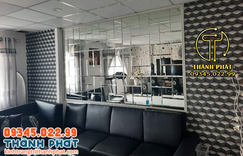 Gương ghép chữ nhật phòng khách