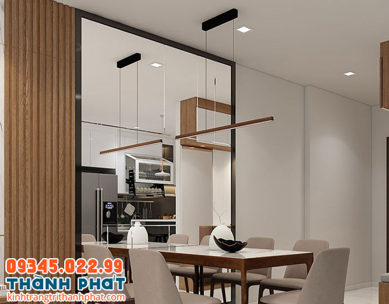 Gương màu kết hợp nẹp trang trí