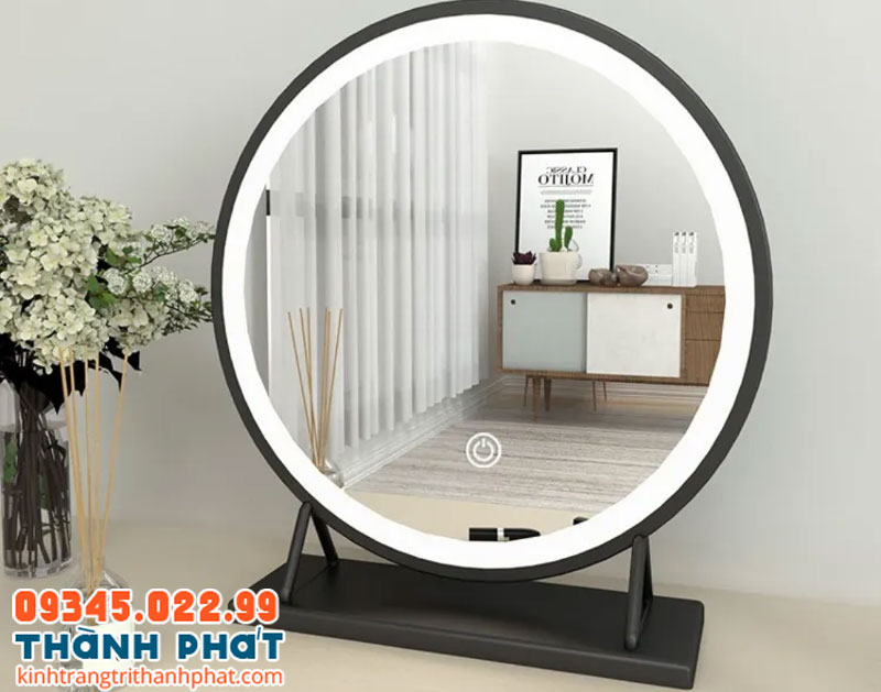 Gương tròn để bàn có chân đế